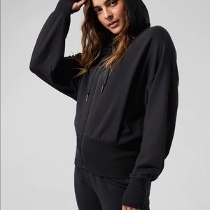 Black Athleta Woman’s Balance Hooded Sweatshirt